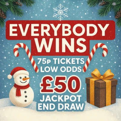 Every Ticket Wins - 300 instant wins + £50 Jackpot